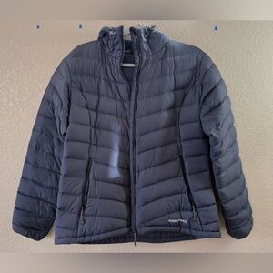 Montbell grey/purple Down Puffer Jacket